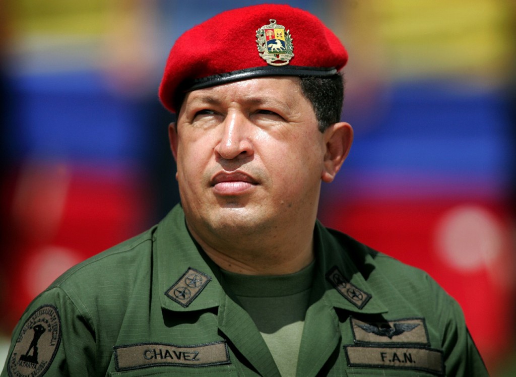 File photo of Venezuela's President Chavez wearing army uniform in Caracas